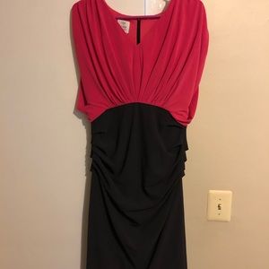 Maggy Boutique pink and gray fitted dress